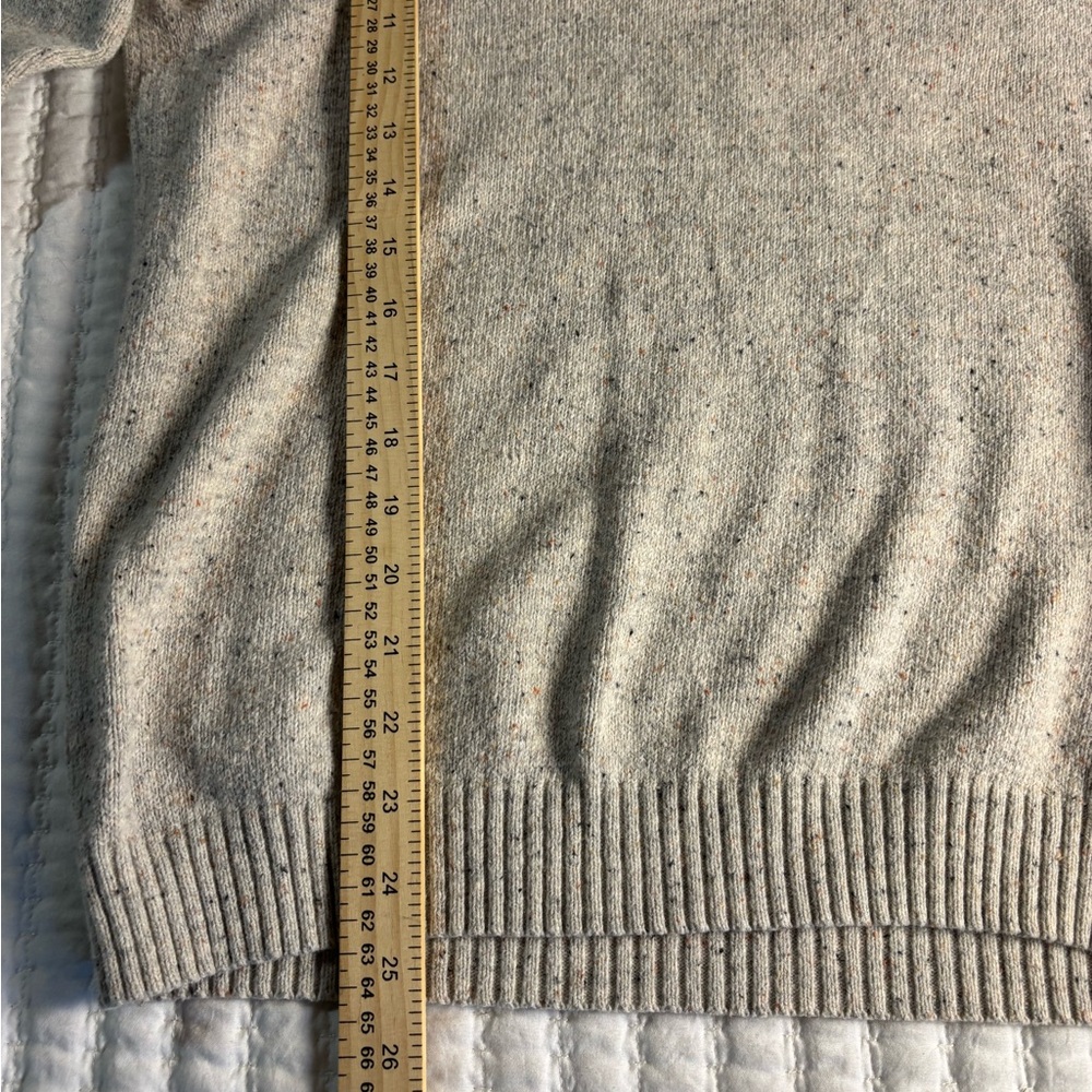 H&M Gray Speckled Knit Sweater w/ Elbow Patches Crewneck Pullover‎ Size M - Picture 6 of 7
